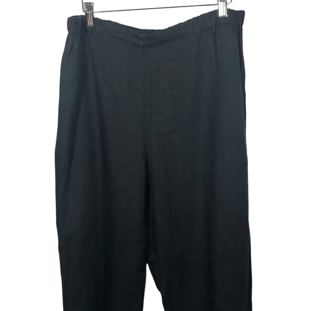 Flax Womens Linen Wide Leg Cropped M Black Lagenlook Beach Sustainable - Picture 3 of 14